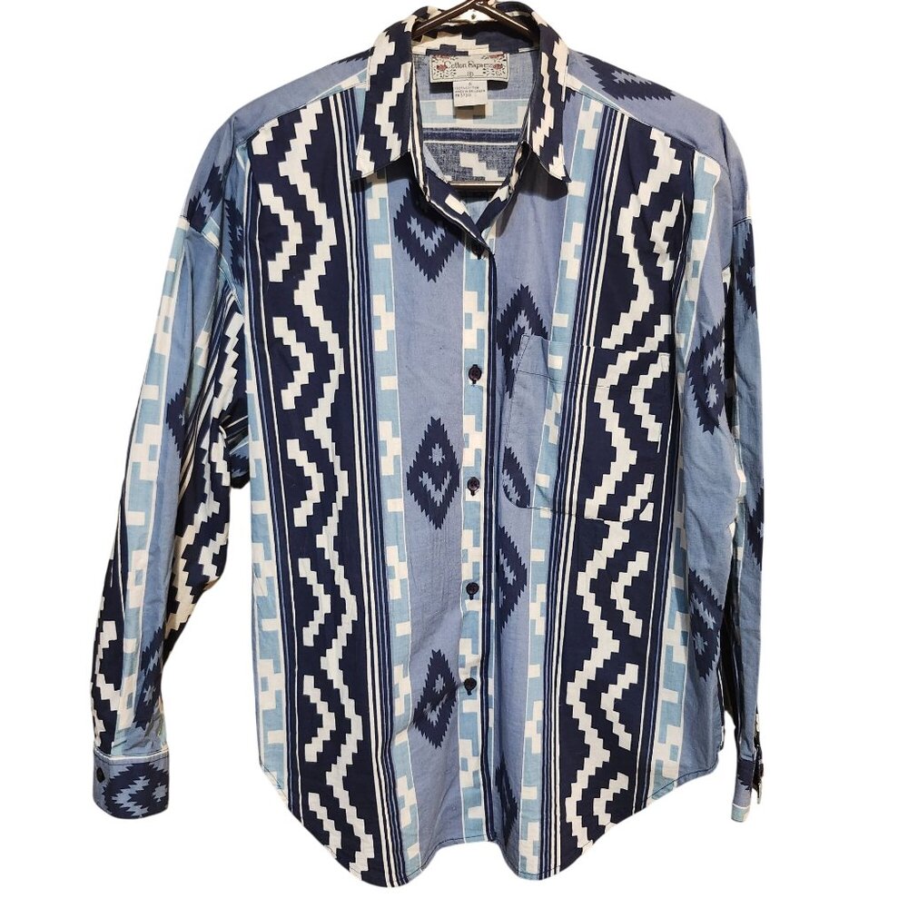 Vintage 90s Women’s Small Cotton Express Western Shirt Shoulder Pads